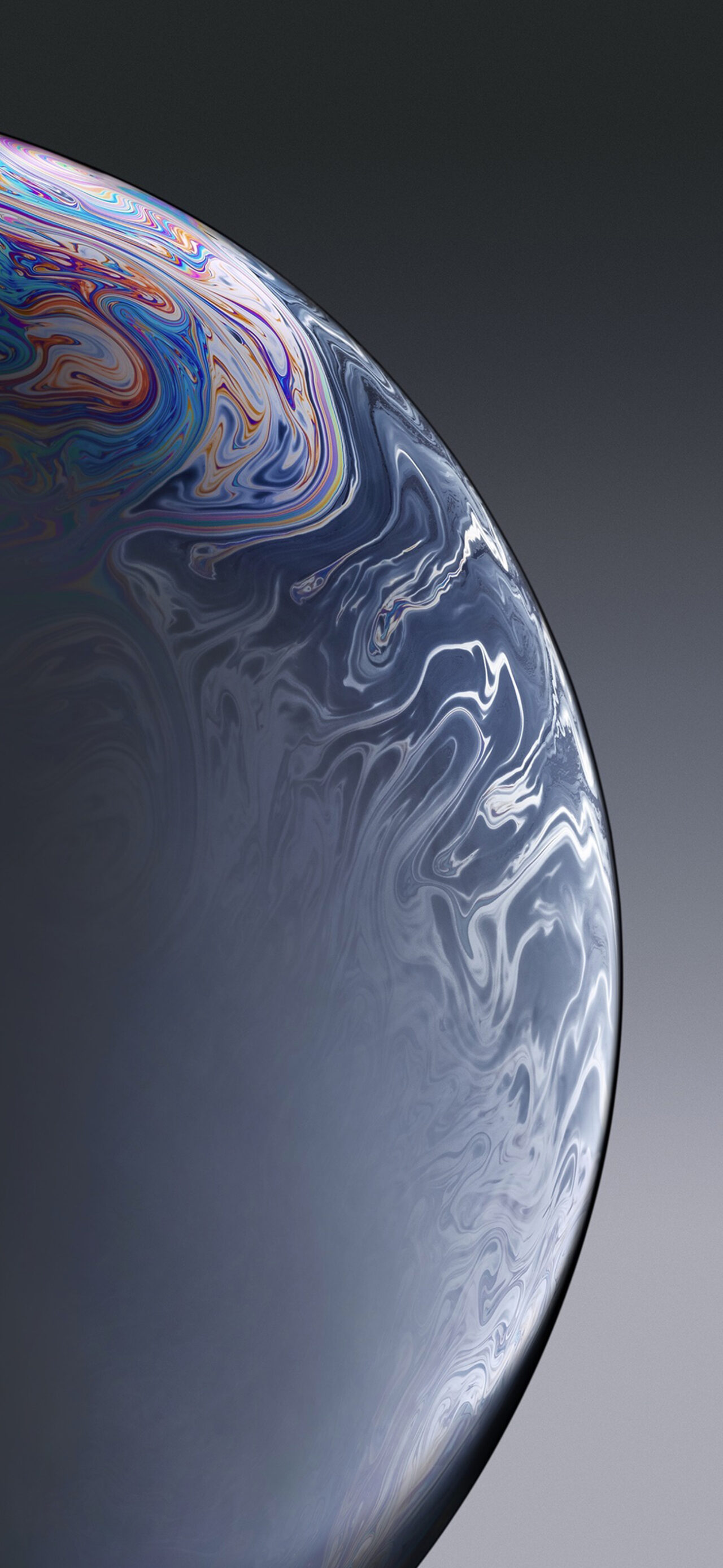 iPhone XR Wallpaper – Single Bubble – Space Grey