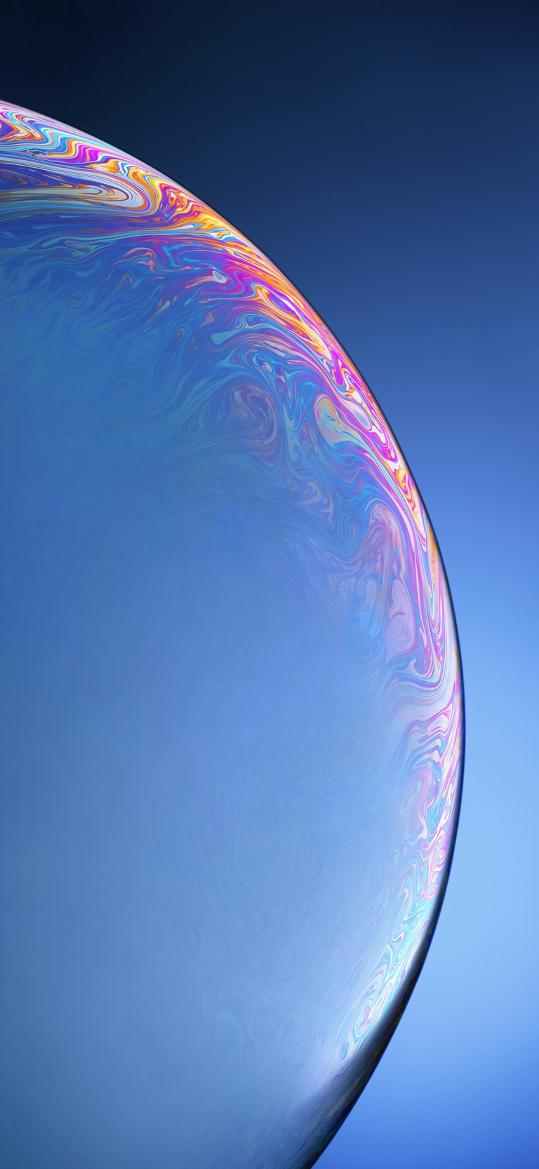 Default wallpaper of iPhone XR Wallpaper – Single Bubble – Blue