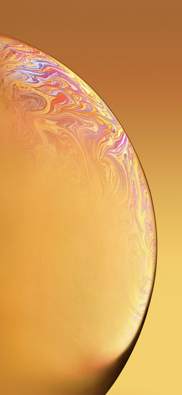 Default wallpaper of iPhone XR Wallpaper – Single Bubble – Yellow