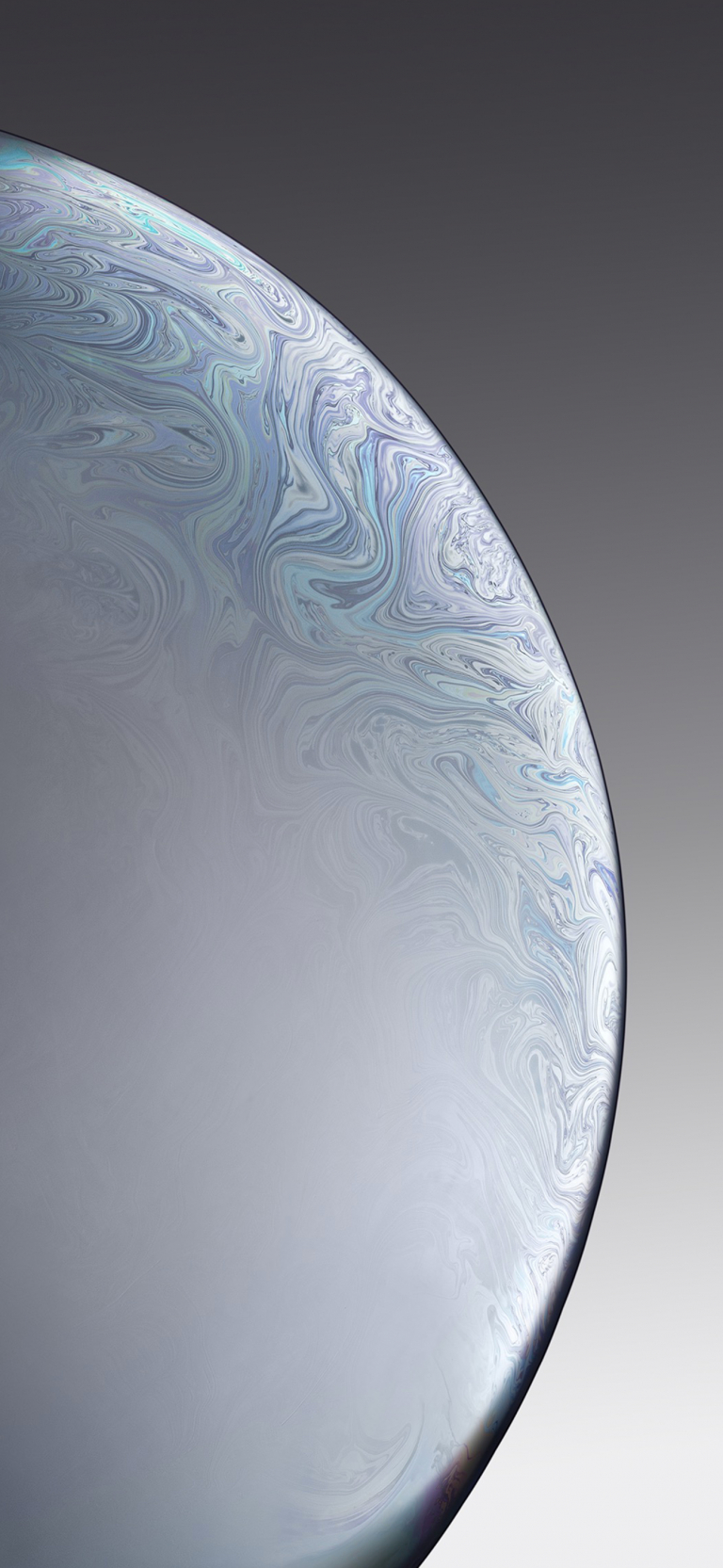 Default wallpaper of iPhone XR Wallpaper – Single Bubble – White