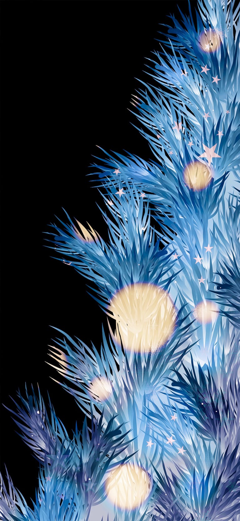 Default wallpaper of Christmas tree (Blue)