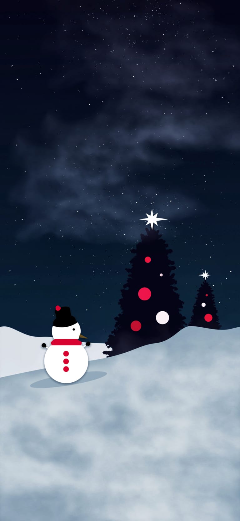 Default wallpaper of Snowman & Tree