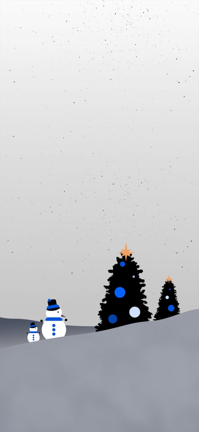 Default wallpaper of Snowman & Tree (Blue) Day