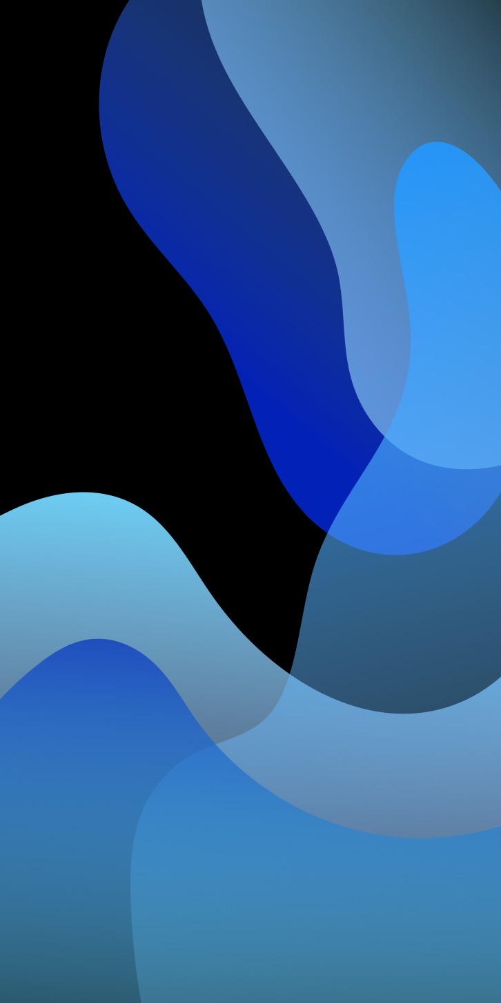 iOS 13 Waves - Blue Dark - Wallpapers Central
