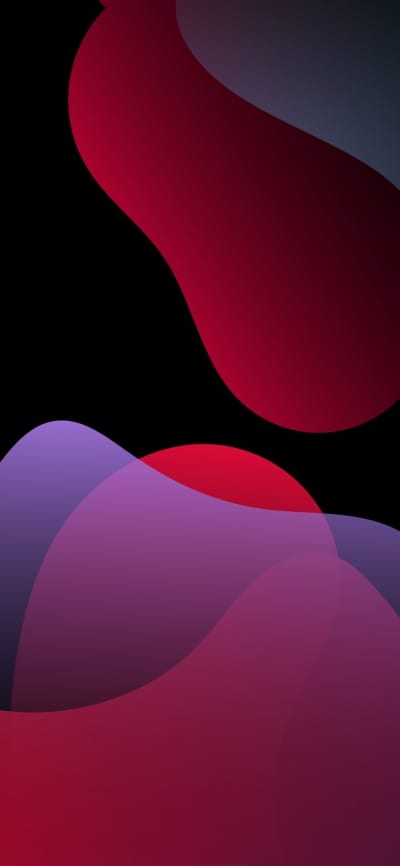iOS 13 Waves - Red Dark - Wallpapers Central