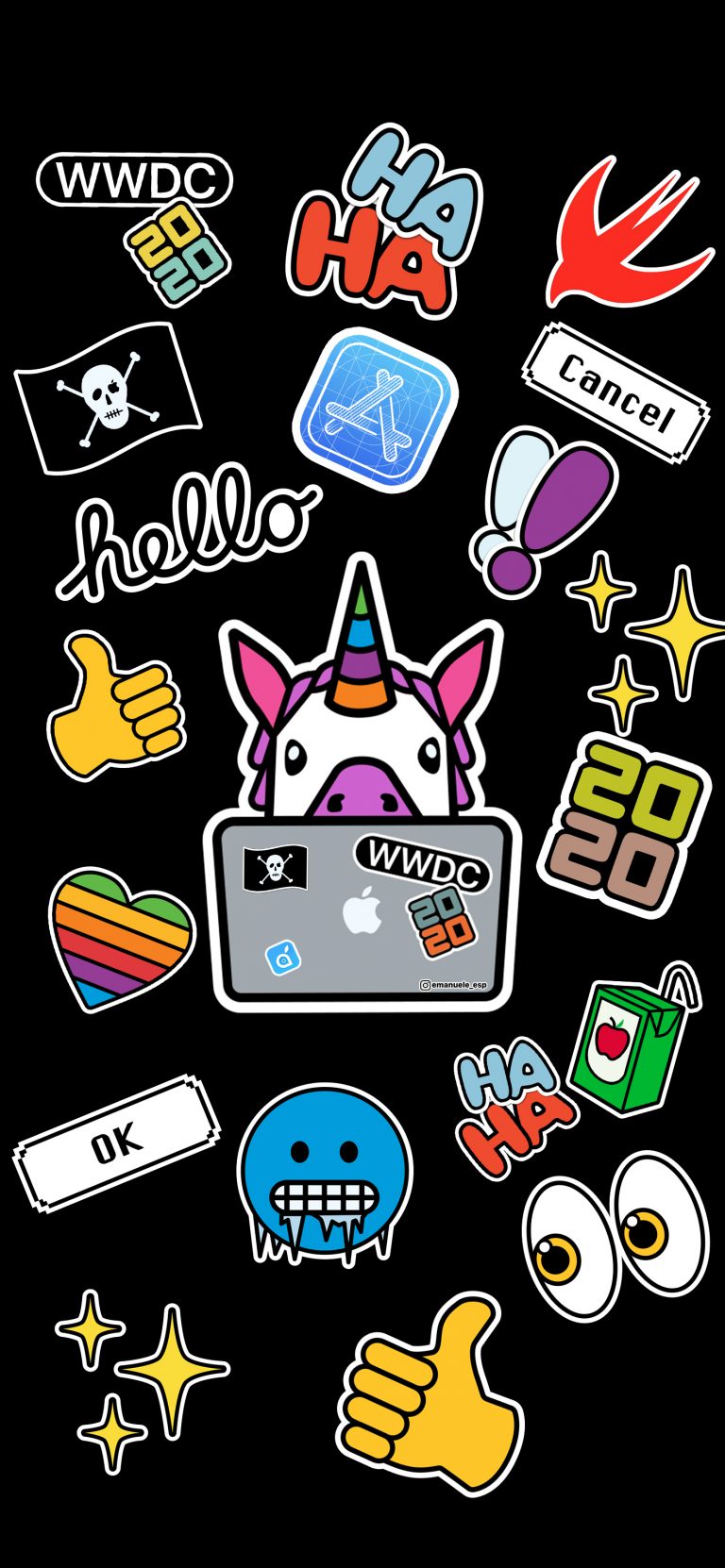 Default wallpaper of WWDC20 Stickers