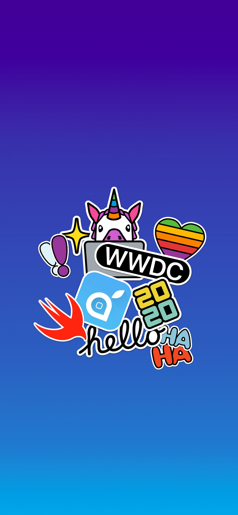 Default wallpaper of WWDC 2020 – Stickers Edition by iSpazio