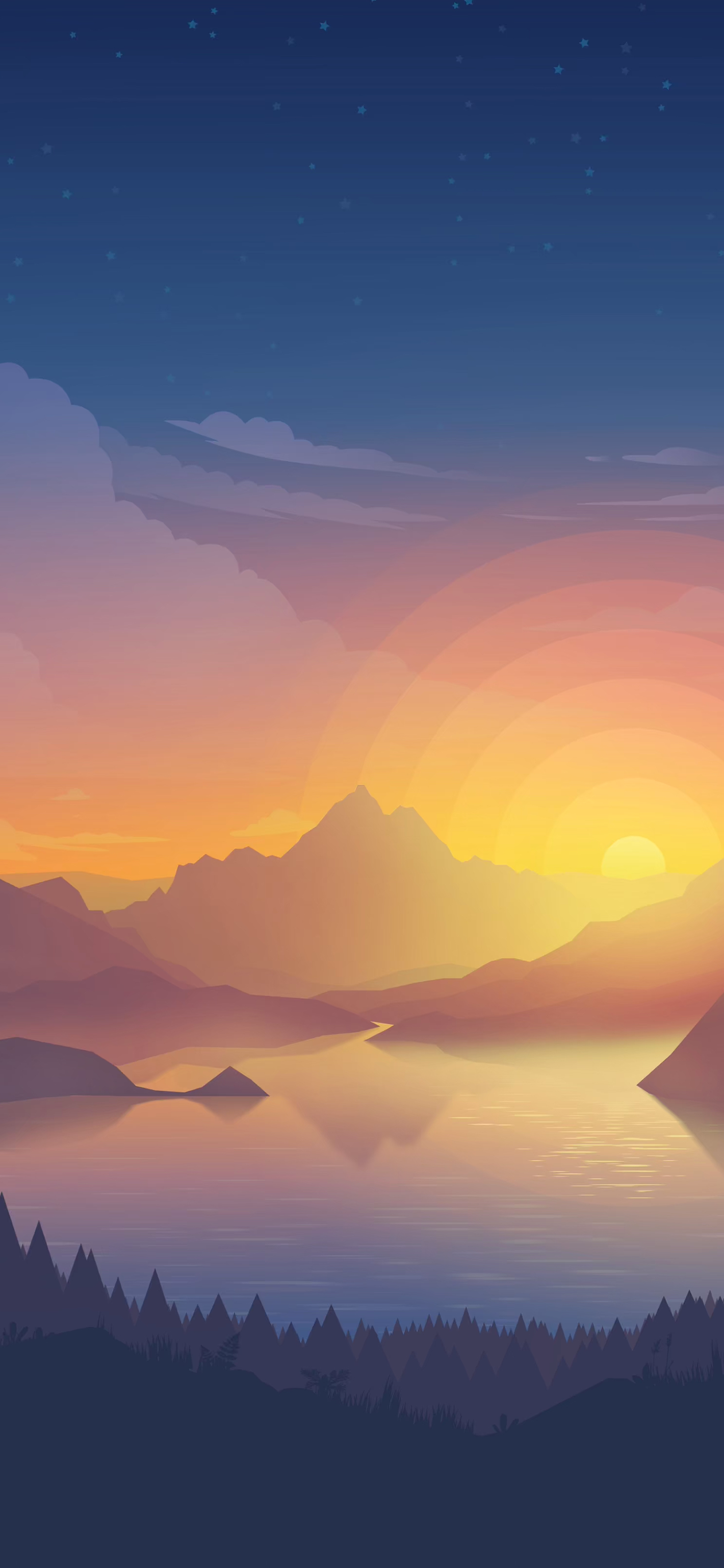 Vector Landscape Our First Dynamic Wallpaper For Macos Mojave And Higher It Will Change Colors Every 2 Hours Wallpapers Central