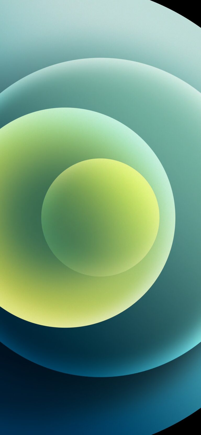 Default wallpaper of iPhone 12 – Orbs Green (Light) – LIVE Wallpaper