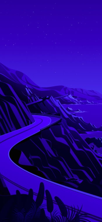 Lake, The Cliff Night – Official from iOS 14.2 | Stock Wallpaper