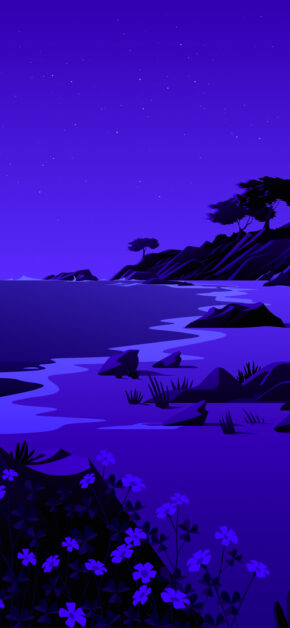 Lake, The Beach Night – Official from iOS 14.2 | Stock Wallpaper