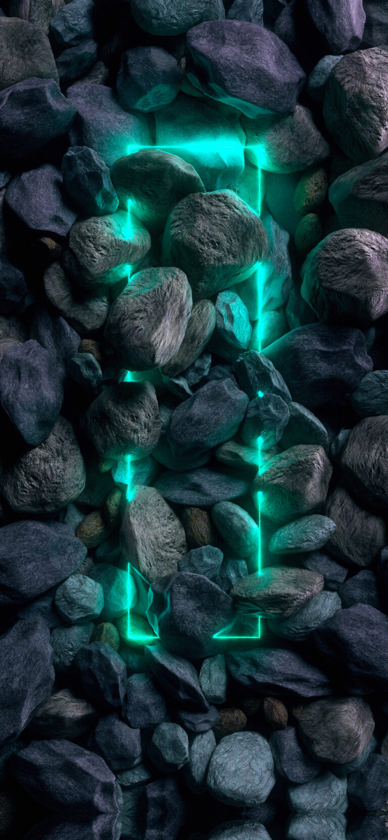 Default wallpaper of Dark Stones and Neon Lit