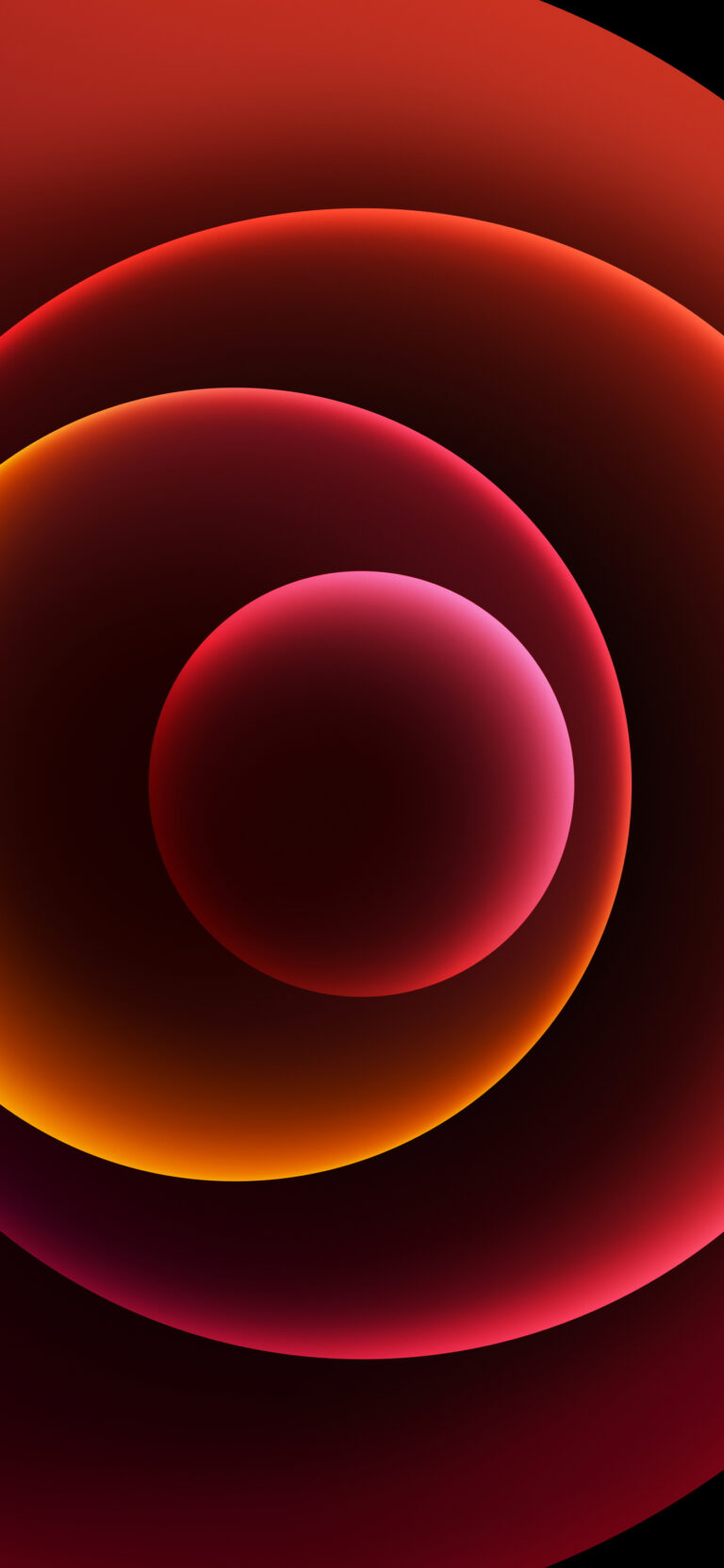 Default wallpaper of iPhone 12 – Orbs (PRODUCT)RED (Dark) | Stock Wallpaper