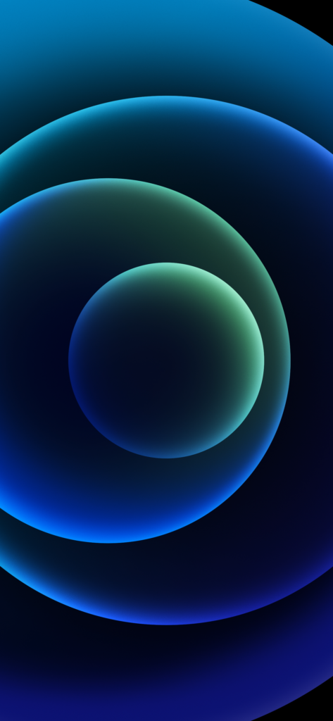 Iphone 12 Orbs Blue Dark Stock Wallpaper Wallpapers Central