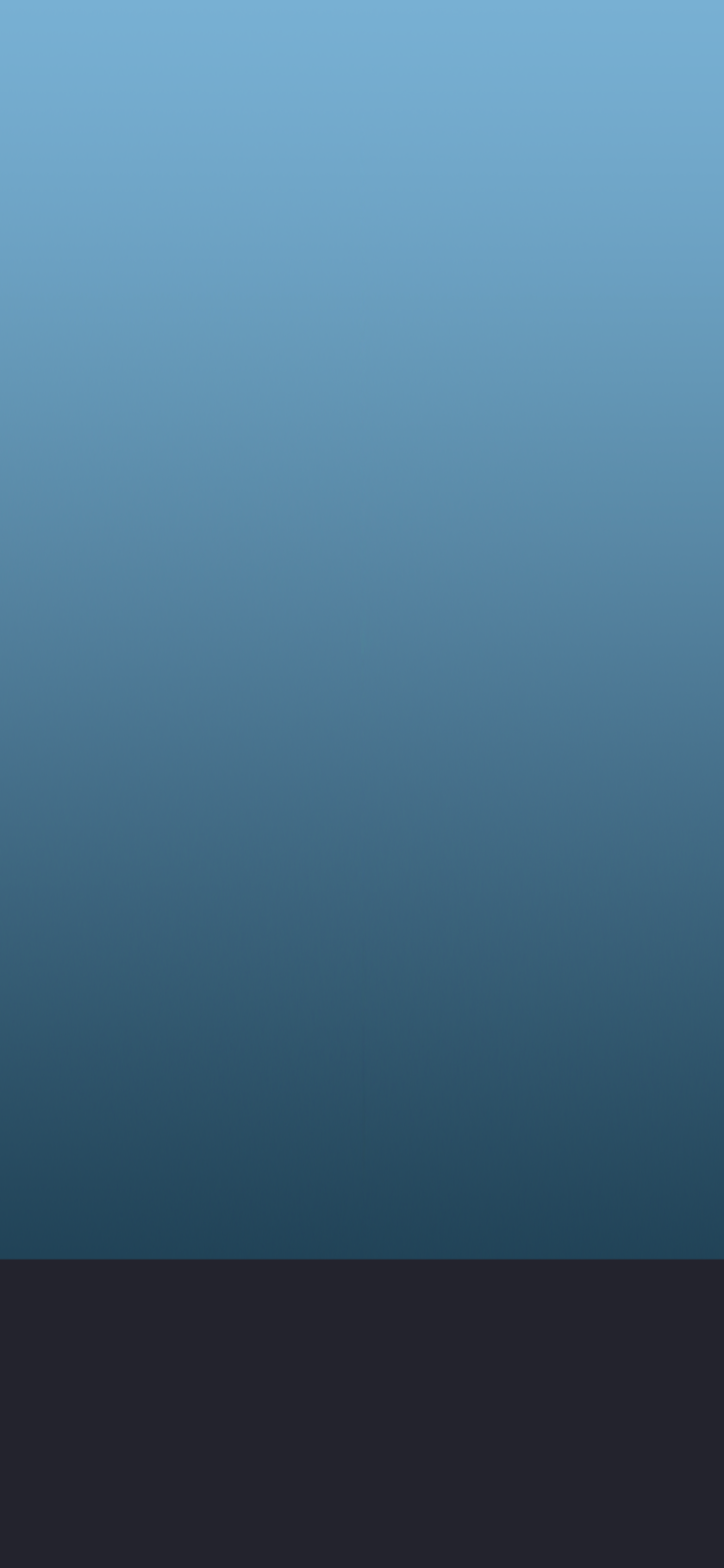 Default wallpaper of Lucid Blue with solid Dock