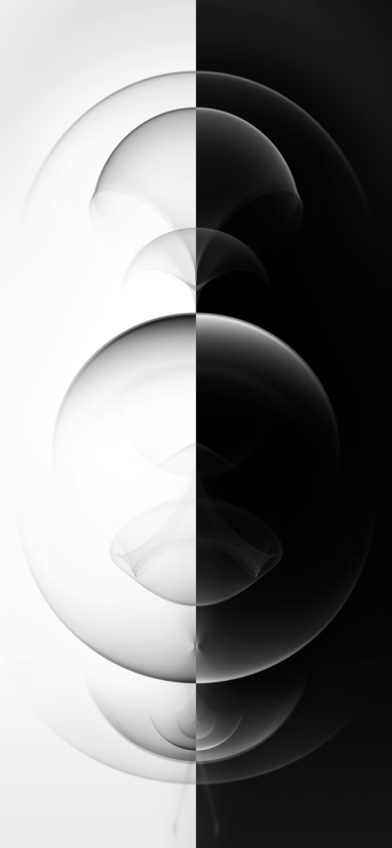 Default wallpaper of iPhone 12 Pro – Resonance Black and White | DUAL