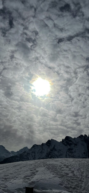 Sun behind the clouds