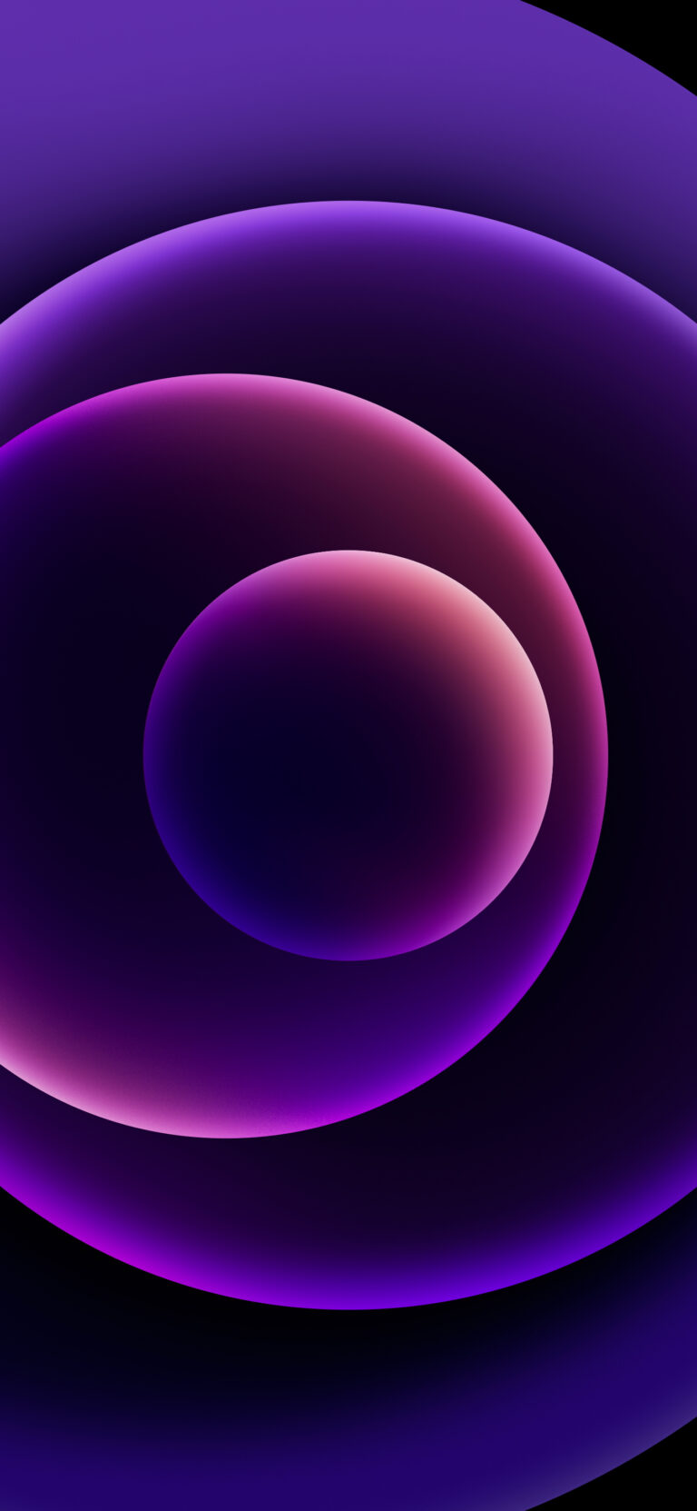 Default wallpaper of New iPhone 12 / 12 Mini Orbs Purple (Dark)