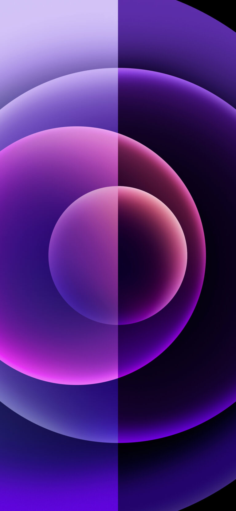 Default wallpaper of iPhone 12 Orbs Purple | DUAL