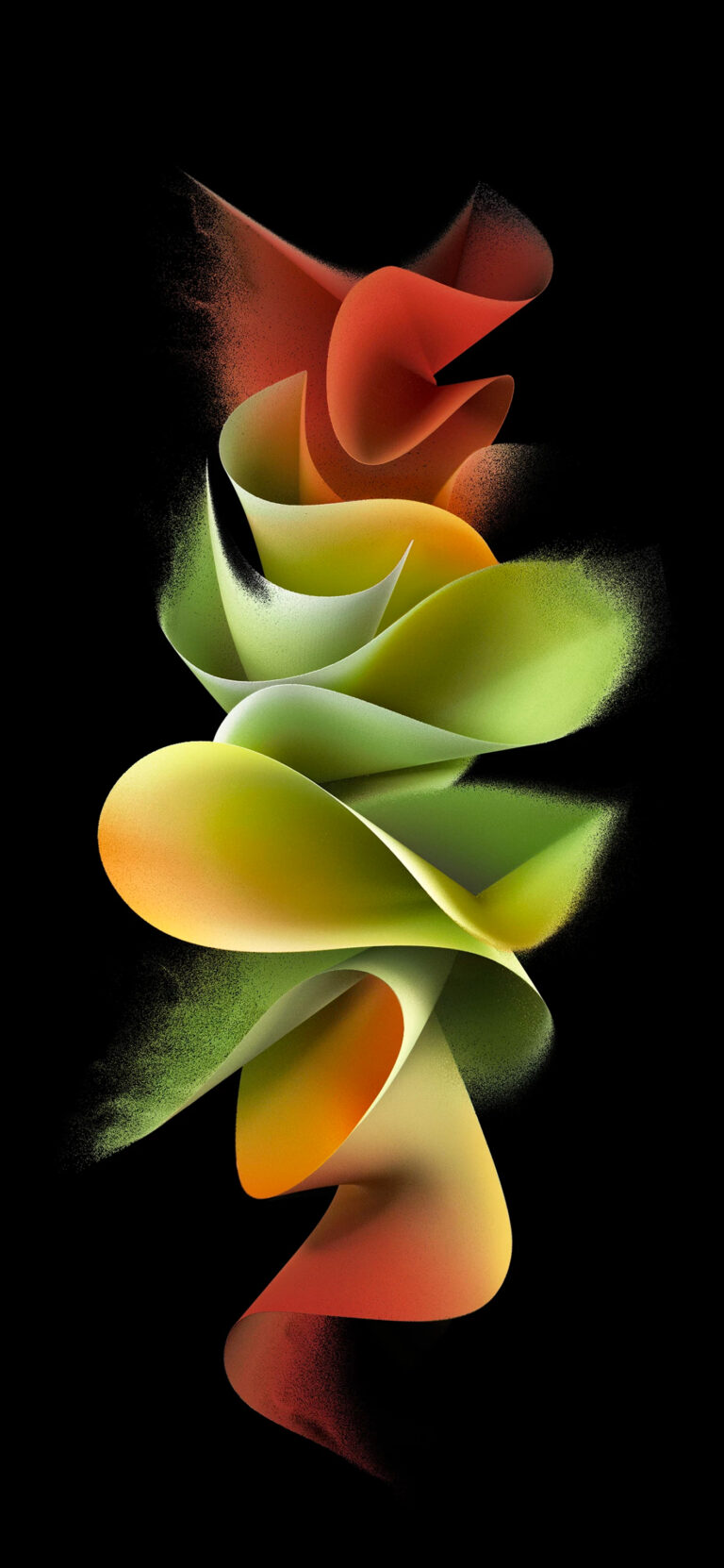 Default wallpaper of Samsung Galaxy Z Flip 3 – Green & Orange