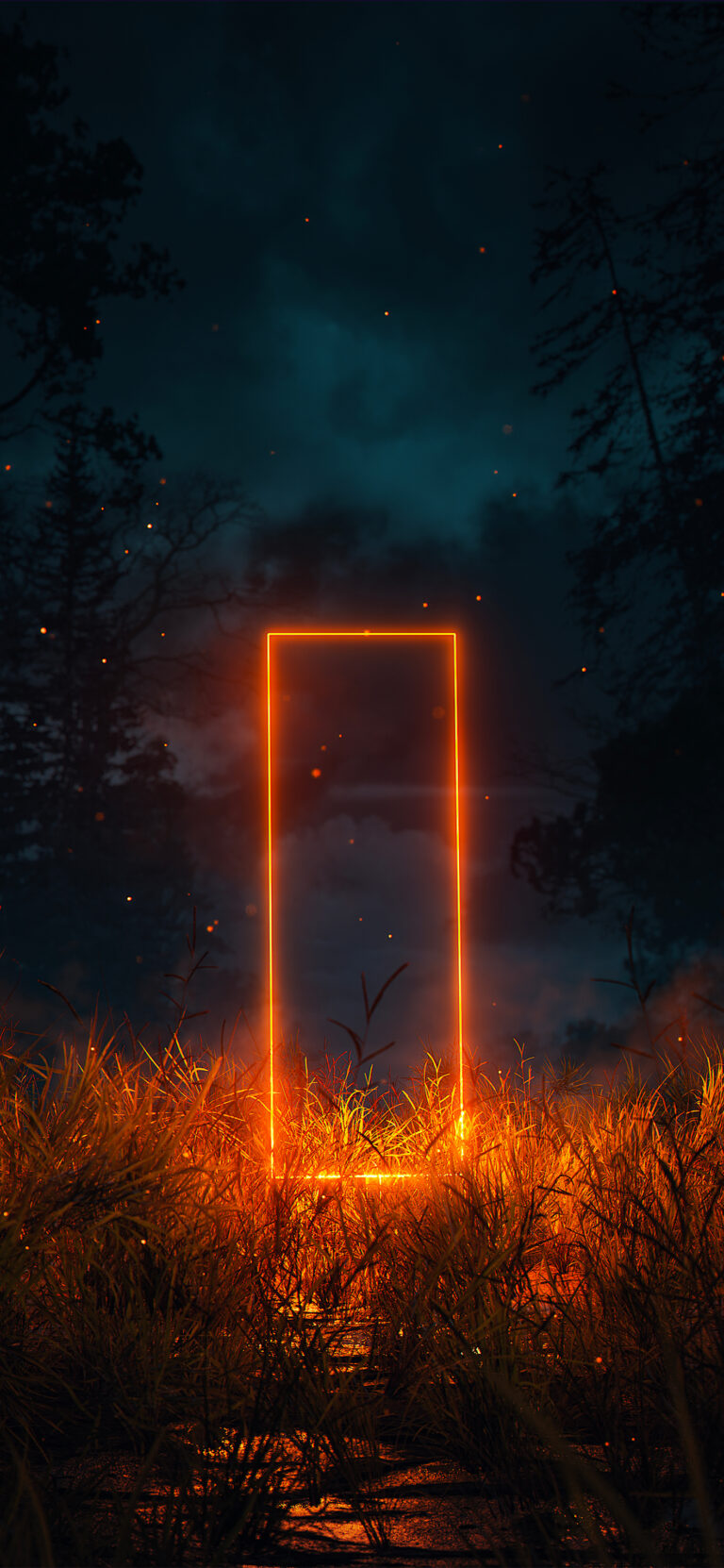 Default wallpaper of Orange Neon on Grass