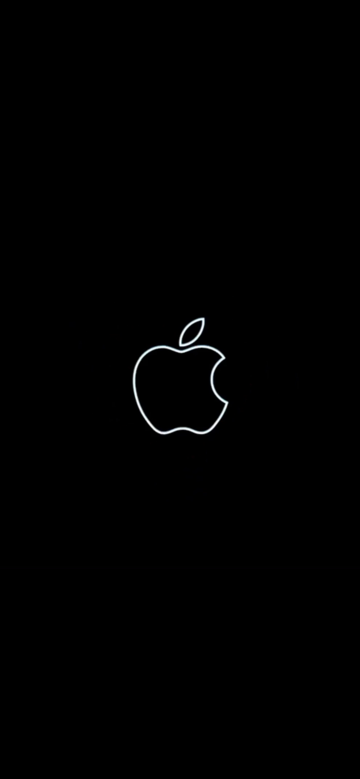 Apple - While Logo on Black Background - Wallpapers Central