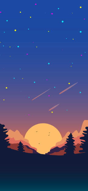 Mountains Sunset | Vector