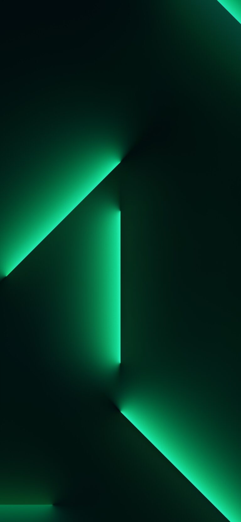 Default wallpaper of iPhone 13 Pro – Beams Green – Dark | LIVE Wallpaper