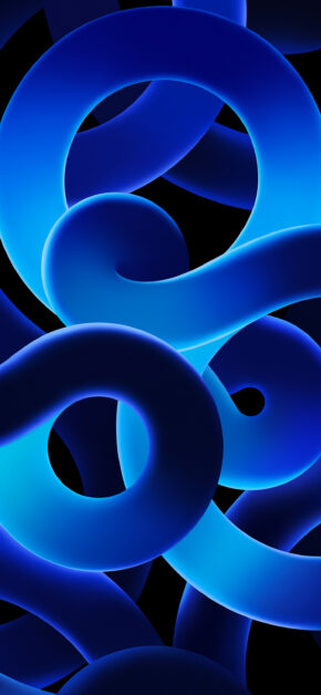 iPad Air 5 Stock Wallpaper – Ribbons – Blue Dark
