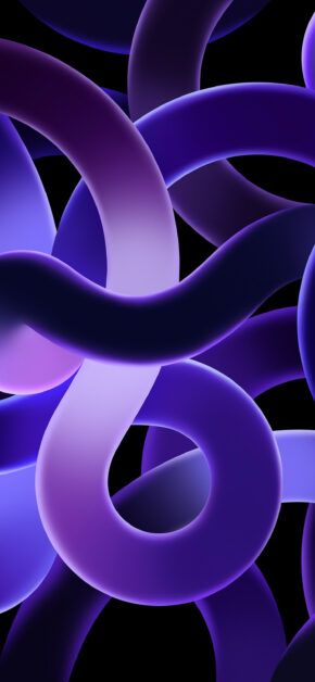 iPad Air 5 Stock Wallpaper – Ribbons – Purple Dark