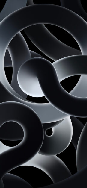 iPad Air 5 Stock Wallpaper – Ribbons – Gray Dark