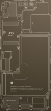 iPhone 14 Pro - Teardown Wallpaper (Gold)