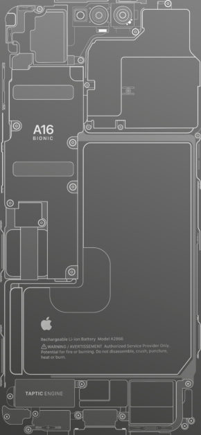 iPhone 14 Pro – Teardown Wallpaper (Silver)