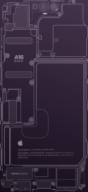 iPhone 14 Pro – Teardown wallpaper (Deep Purple)