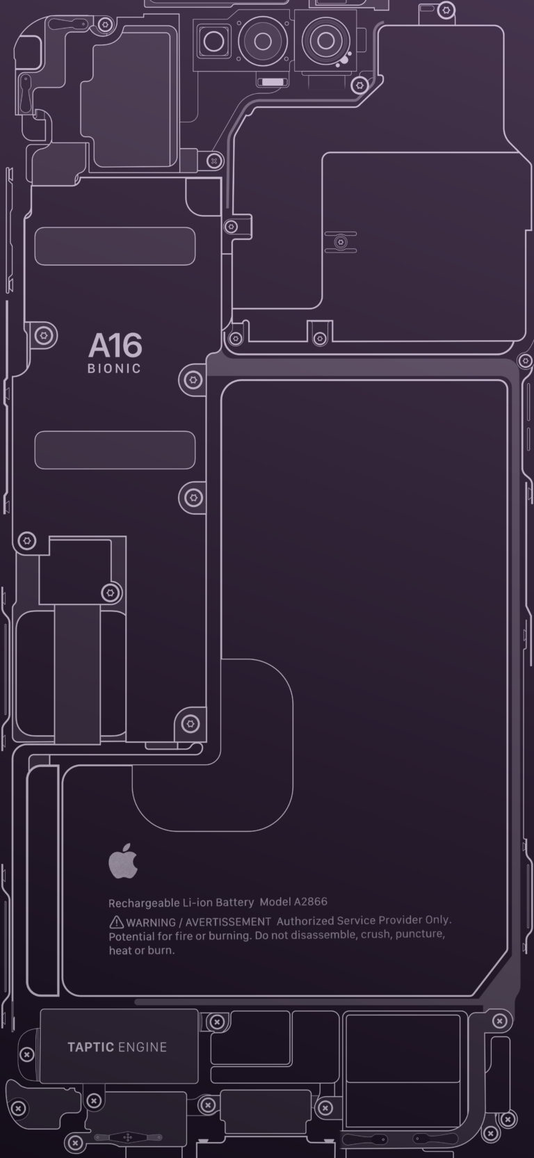 Default wallpaper of iPhone 14 Pro – Teardown wallpaper (Deep Purple)