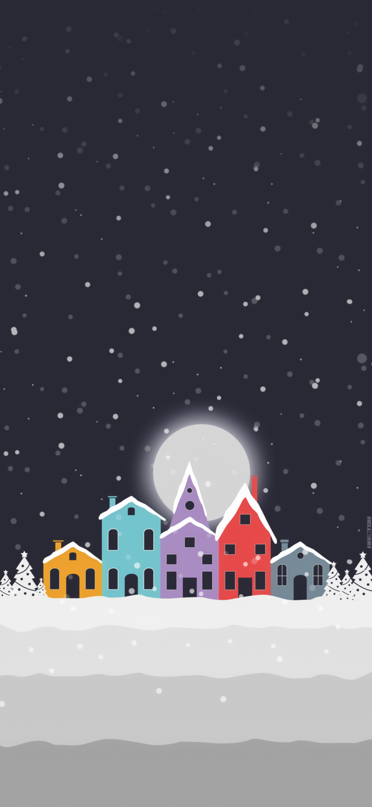 Default wallpaper of Small Village at Christmas