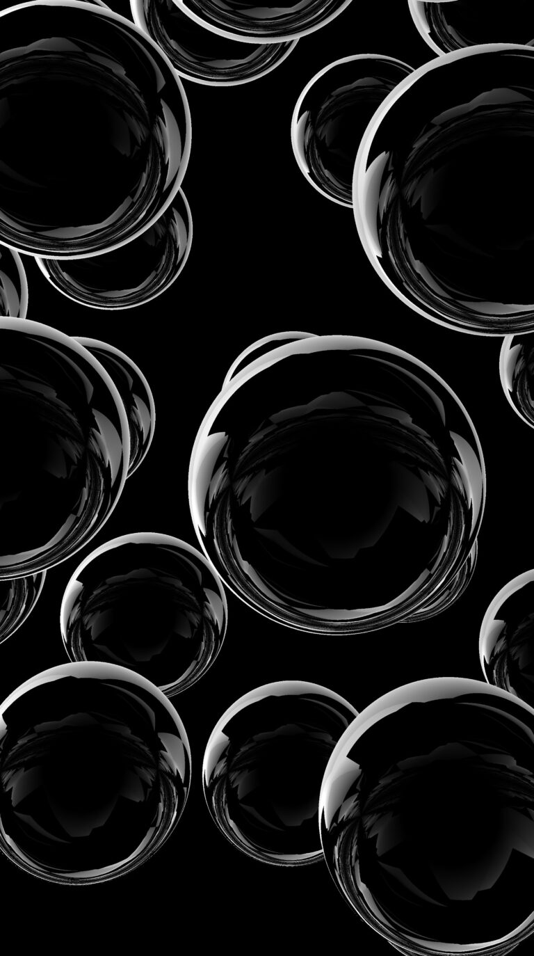 Default wallpaper of Black and White Bubbles