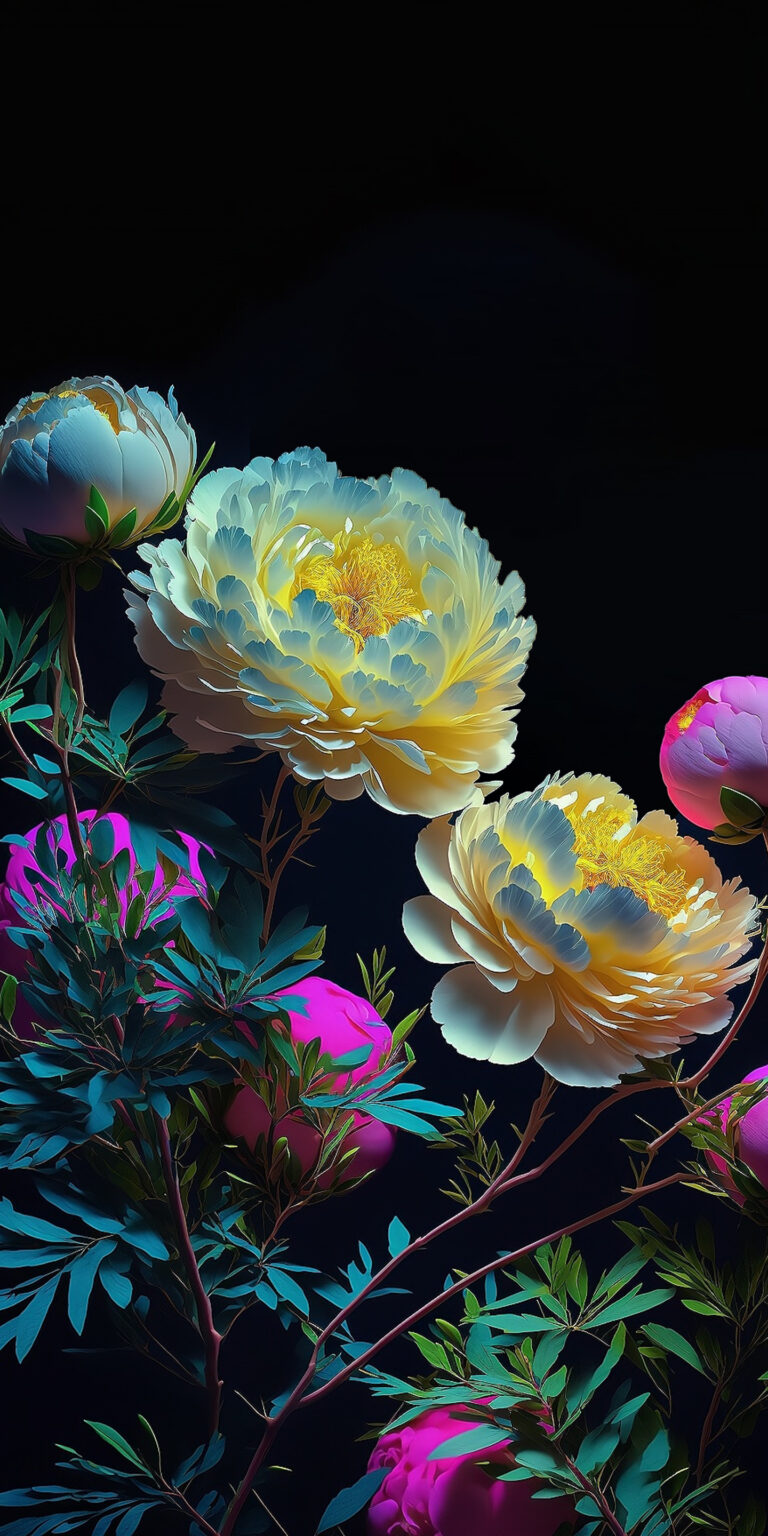 Default wallpaper of Neon Flowers 2