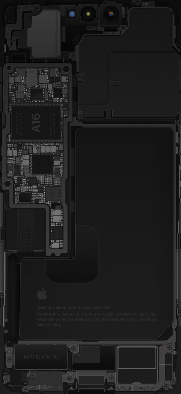 Default wallpaper of iPhone 14 Pro Schematics | Internals