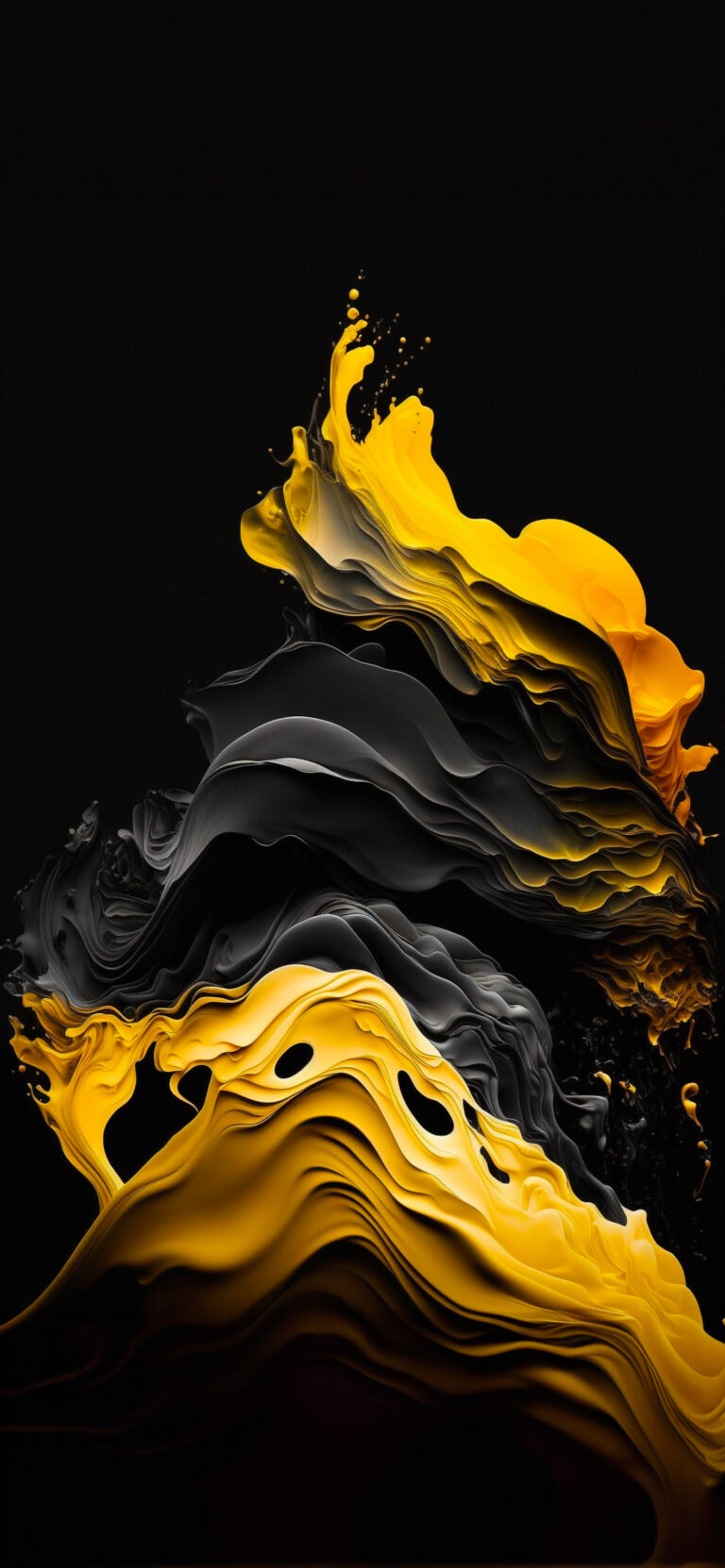 Default wallpaper of Water Color Gold and Black | OLED