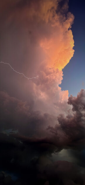 A lightning bolt from the clouds