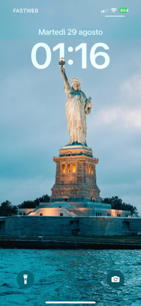 Statue of Liberty after sunset | Depth Effect