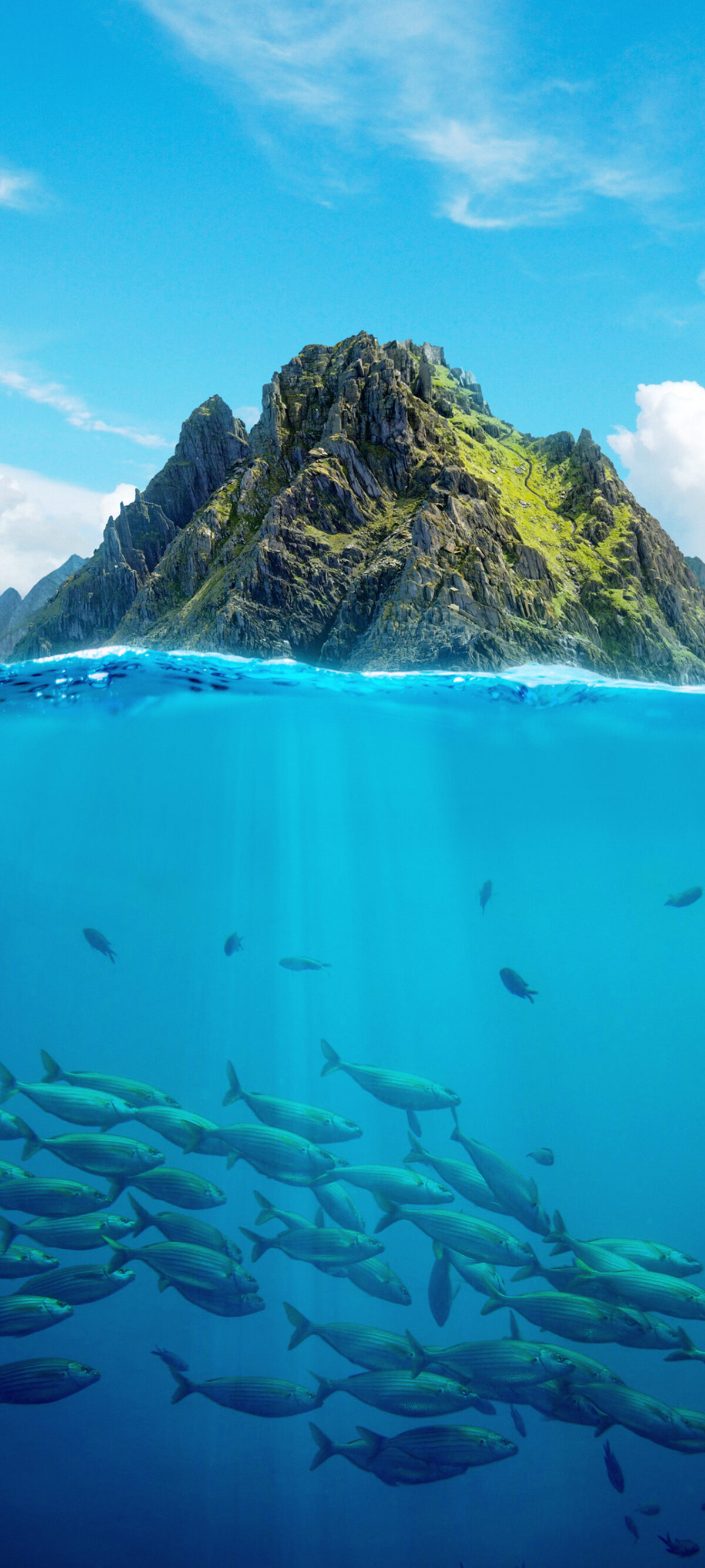 Underwater and Hill | Depth Effect - Wallpapers Central