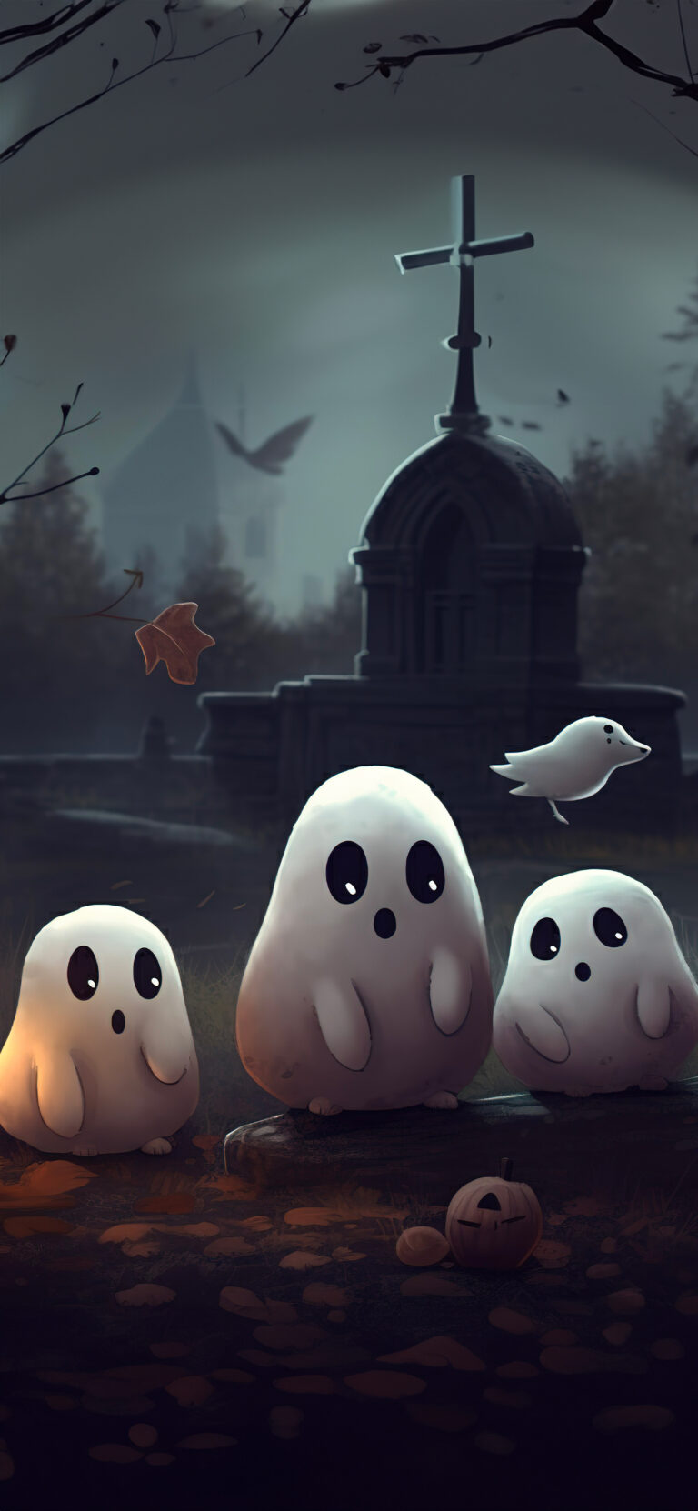 Default wallpaper of 3 Ghosts | Halloween