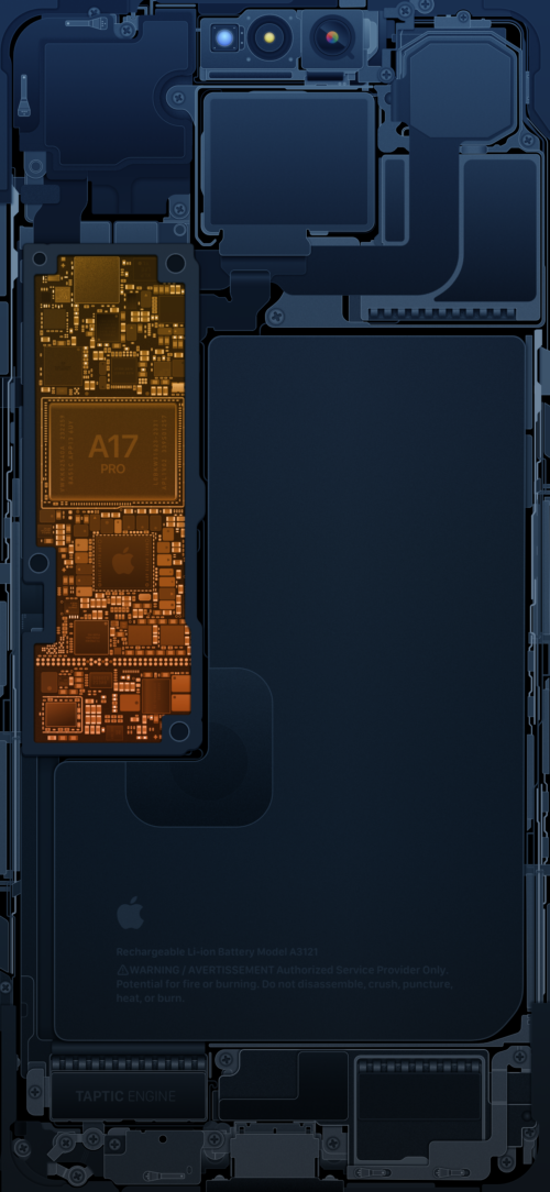 Immagine iPhone 15 Pro Max Schematics – Blue & Gold | Internals