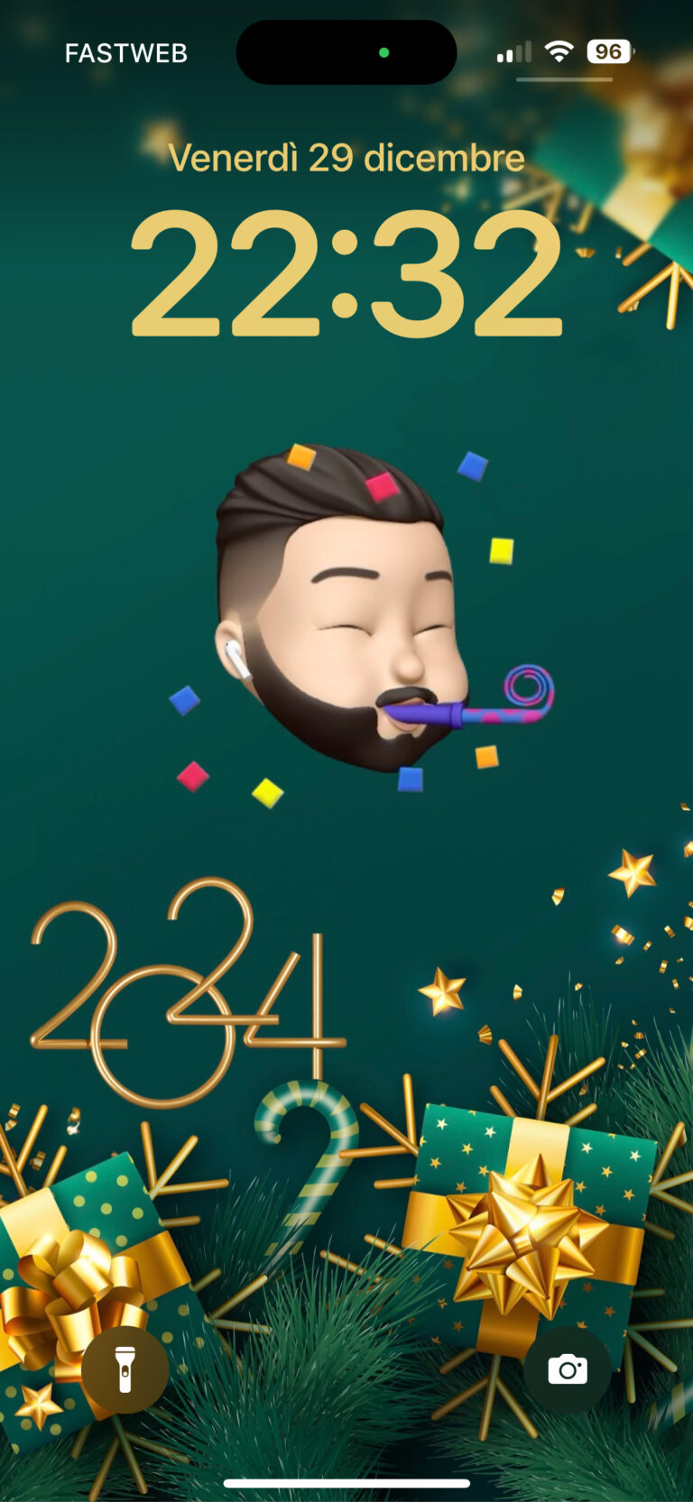 Default wallpaper of New Year Memoji Wallpaper 2024 – Custom wallpaper with your own Memoji