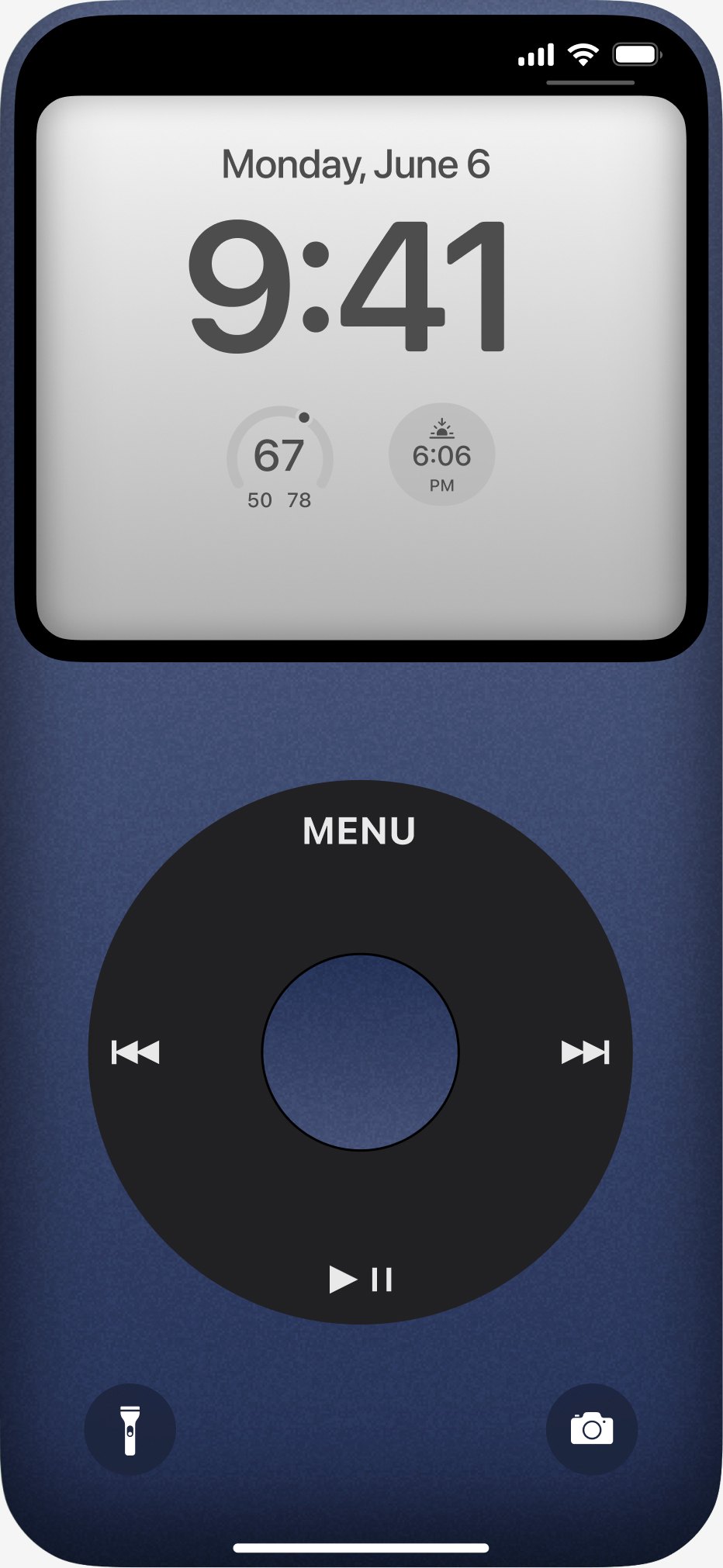 Customized screenshot for the wallpaper of New iPod – Blue