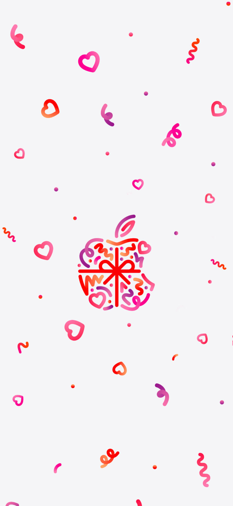 Default wallpaper of Valentine’s Day at Apple