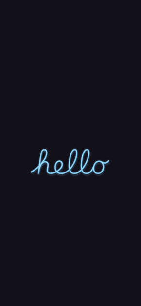 Blue neon hello