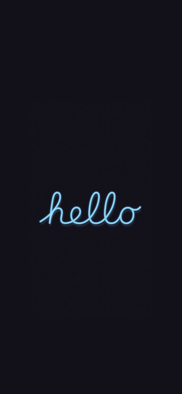 Default wallpaper of Blue neon hello